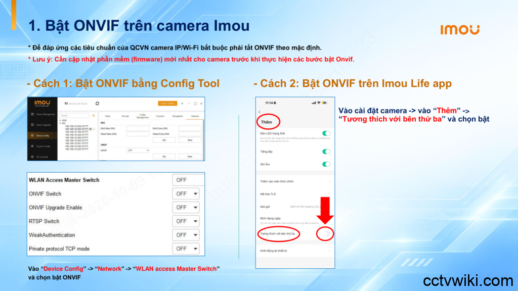 Hai cách bật ONVIF